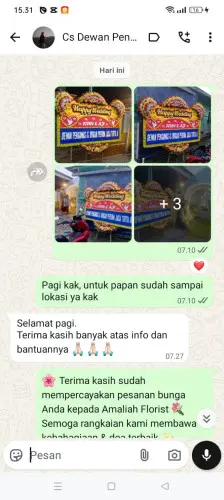 Testimonial Papan Bunga Pernikahan setia budi medan