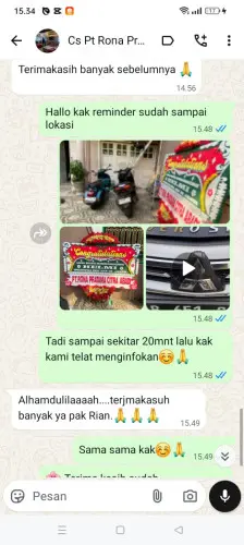 Testimonial Papan Bunga setia budi medan